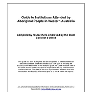 Guide to Institutions Attended by Aboriginal People in Western Australia